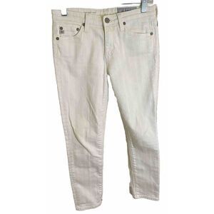 AG Adriano Goldschmied The Prima Crop Cigarette Cream Jeans size 25R‎